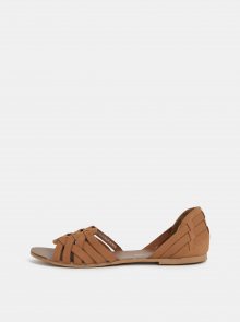 Hnědé kožené sandály Dorothy Perkins