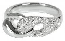 Silver Cat Propletený stříbrný prsten se zirkony SC073 52 mm