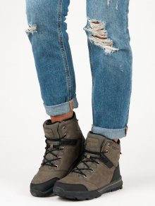 Krásné  trekingové boty dámské hnědé bez podpatku