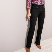 Blancheporte Tvilové kalhoty s knoflíky černá 36