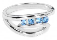 Silver Cat Stříbrný prsten s modrými krystaly SC136 54 mm