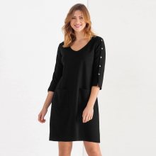 Blancheporte Šaty z úpletu Milano, jednobarevné černá 42