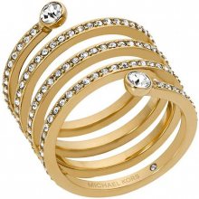 Michael Kors Pozlacený ocelový prsten s krystaly MKJ4722710 54 mm