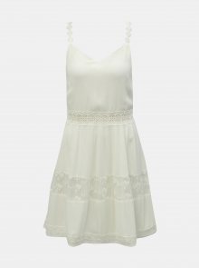 Bílé šaty na ramínka s krajkovými detaily ONLY Karmen Anne