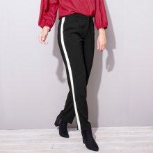 Blancheporte Vzdušné kalhoty s kontrastními lampasy černá/bílá 36