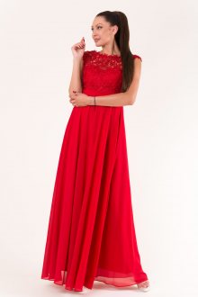 Dámské společenské šaty EVA & LOLA dlouhé červené - M