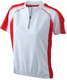 Dámské cyklistické tričko JN419 - Bílá / červená | M