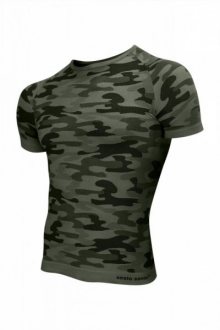 Termo triko Militaria s krátkými rukávy - SESTO SENSO Barva: KHAKI XL zelená/vzor