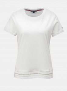 Bílé dámské tričko s děrovaným vzorem Tommy Hilfiger Dechelle