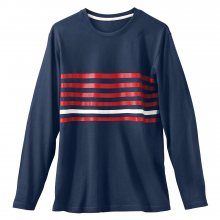 Blancheporte Pyžamové tričko s proužky a dlouhými rukávy proužky nám.modrá/červená 77/86 (S)