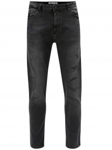 Černé fit džíny s potrhaným efektem Burton Menswear London
