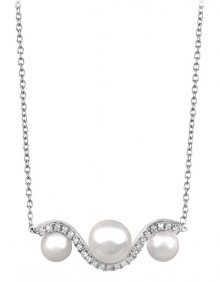 Silver Cat Úchvatný stříbrný náhrdelník se zirkony a perlou SC340