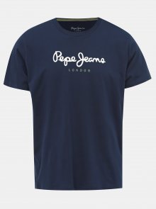 Tmavě modré pánské tričko s potiskem Pepe Jeans Eggo