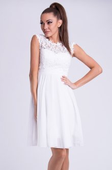 Dámské společenské plesové šaty EVA & LOLA bílé - S