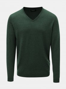 Zelený vlněný lehký basic svetr Selected Homme