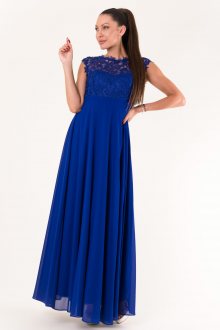 Dámské společenské šaty EVA & LOLA dlouhé modré - S