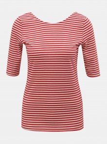 Bílo-červené pruhované basic tričko Dorothy Perkins