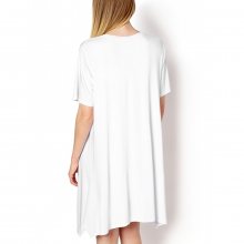 Dámské volné letní šaty krátké bílé - XL/XXXL