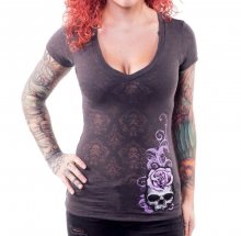 LETHAL THREAT CORSET WINGED SKULL M