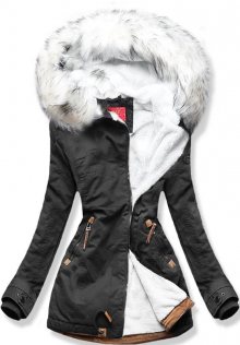 MODOVO Dámska zimní bunda A923 černo-bíla