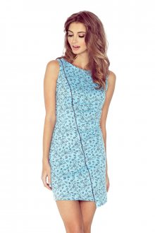 Dámské asymetrické letní šaty se vzorem modré - L