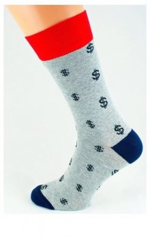 Bratex popsox 6450 Vzorované pánské ponožky 44-46 bordová