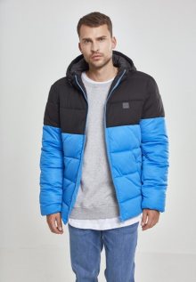 Urban Classics Hooded 2-Tone Puffer Jacket brightblue/blk - S