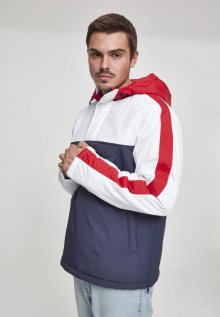 Urban Classics 3-Tone Padded Pull Over Hooded Jacket navy/white/fire red - S