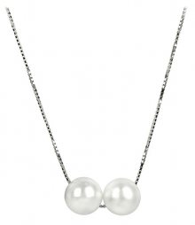 JwL Luxury Pearls Stříbrný náhrdelník se dvěma pravými perlami JL0284
