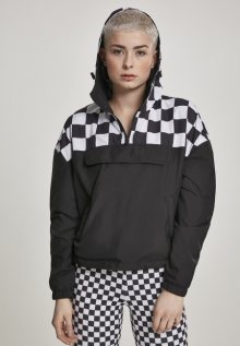 Urban Classics Ladies Short Oversize Check Pull Over Jacket blk/chess - XS