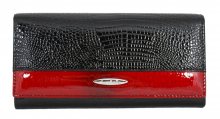 Dámská kroko kožená peněženka v krabičce Cossroll černo-červená - černá