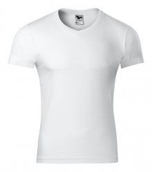 Pánské tričko Slim Fit V-neck - Bílá | M