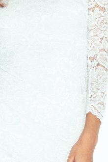 Dámské společenské šaty v romantickém střihu krajkové bílé - M