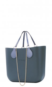 O bag kabelka Carta Zucchero s řetízkovým držadlem a modrou koženkou
