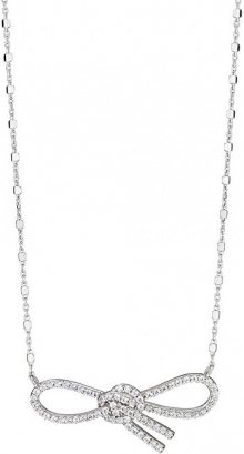 Morellato Stříbrný náhrdelník s třpytivou mašličkou 1930 SAHA03