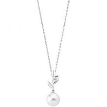 Majorica Stříbrný náhrdelník s perlou a lístečky 12849.01.2.000.010.1 (řetízek, přívěsek)