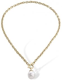 Majorica Pozlacený ocelový náhrdelník s barokní perlou 15288.01.4.000.010.1