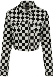 Urban Classics Ladies Short Check Twill Jacket chess - XS