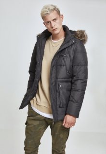 Urban Classics Faux Fur Hooded Jacket black - S