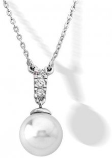 Majorica Stříbrný náhrdelník s perlou a kamínky 15316.01.2.000.010.1