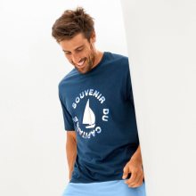 Blancheporte Pyžamové tričko s krátkými rukávy, motiv \"loď\" modrá 97/106 (L)
