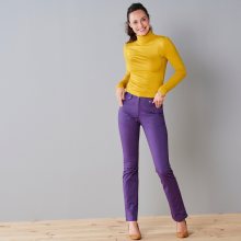 Blancheporte Rovné kalhoty s vysokým stahujícím pasem švestková 36