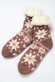 Blancheporte Ponožky zimní, sněhové vločky fialová 35-42