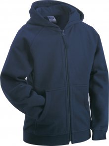 Dětská mikina na zip s kapucí JN059k - Tmavě modrá | S