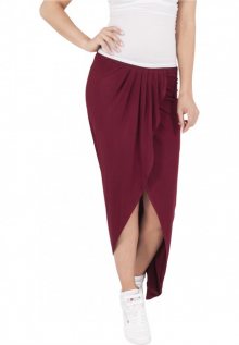 Urban Classics Ladies Long Viscon Skirt burgundy - XL