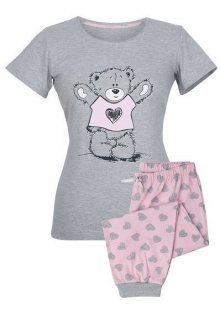 Muzzy Medvídek ve svetříku 8671 Dámské pyžamo M šedá