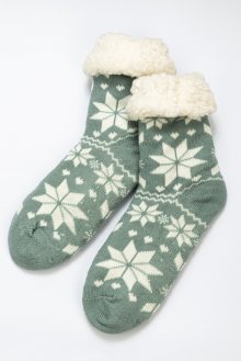 Blancheporte Ponožky zimní, sněhové vločky tyrkysová 35-42