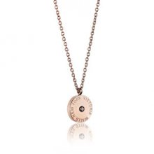 Victoria Walls Růžově pozlacený ocelový náhrdelník VN1052R