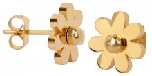 Troli Drobné pozlacené kytičkové náušnice