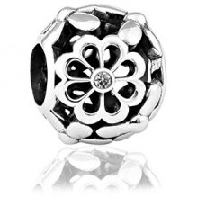 Infinity Love Stříbrný korálek s kytičkami HSZ-182-W-D